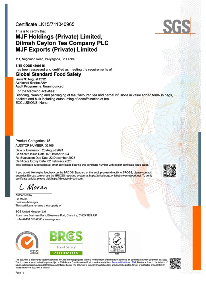 Global Standard Food Safety Certificate