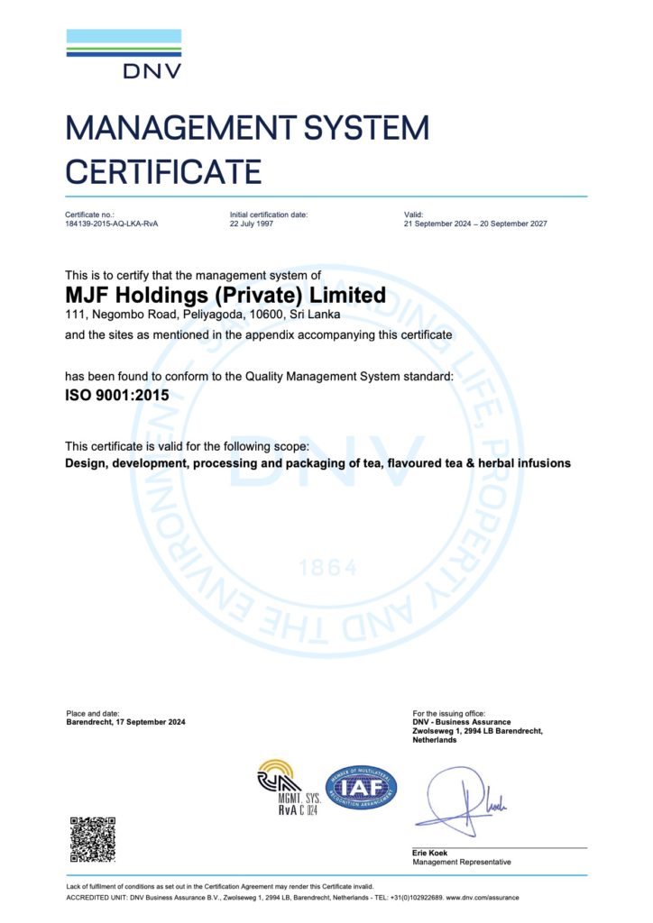 ISO 9001 — MJF Holdings
