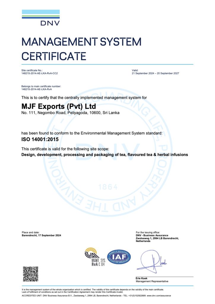 ISO 14001 — MJF Exports