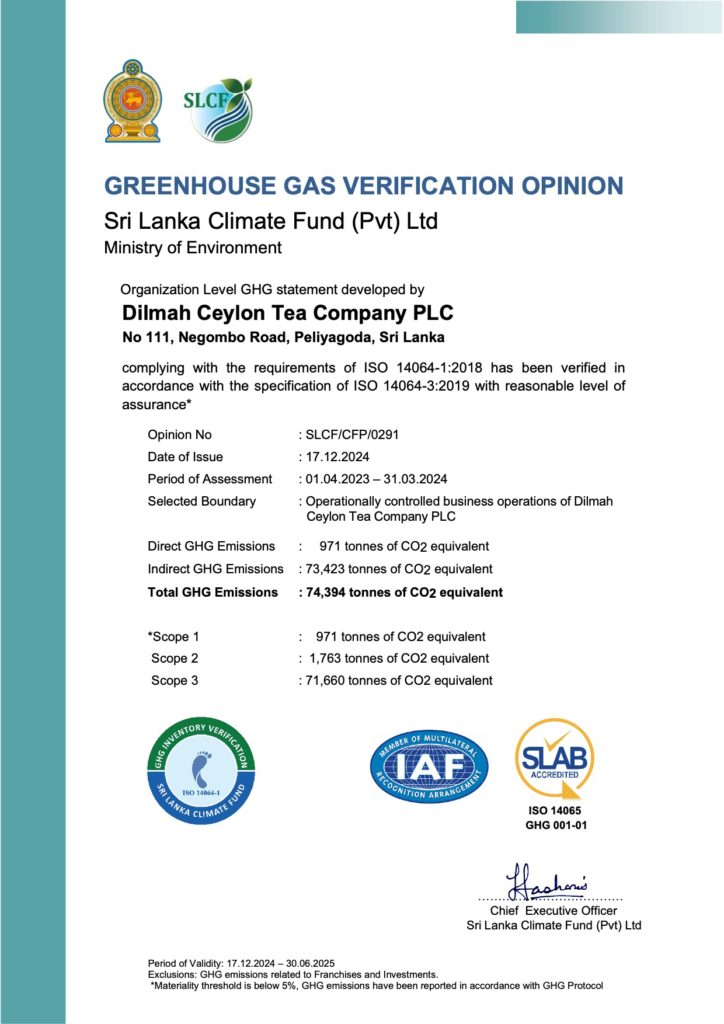 Greenhouse Gas Verification Opinion by Ministry of Environment