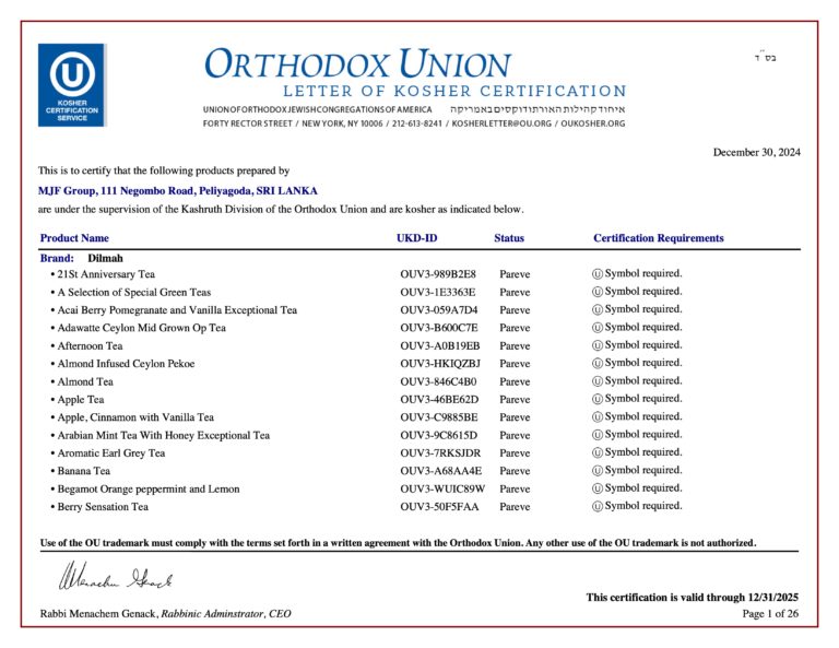 Kosher Certificate